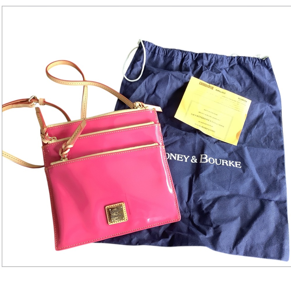 Dooney & Bourke Pink Crossbody Bag with Gold Hardware